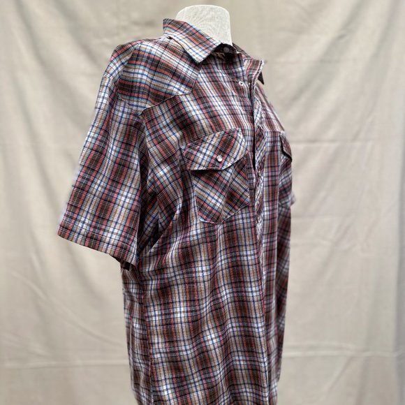 Vintage Wrangler Pearl Snap Short Sleeve Mens L - Picture 6 of 10